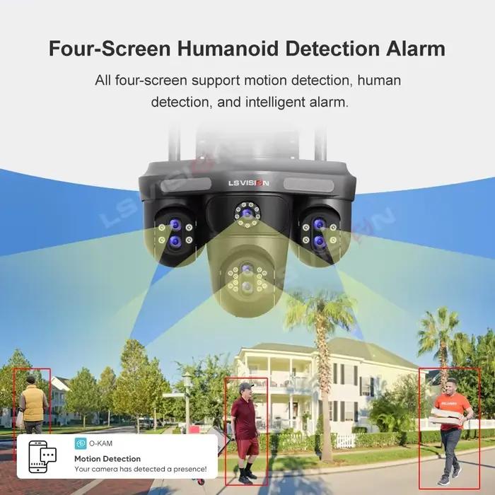 LS VISION Caméra de sécurité extérieure 35MP avec zoom optique 10X Objectif 7/5