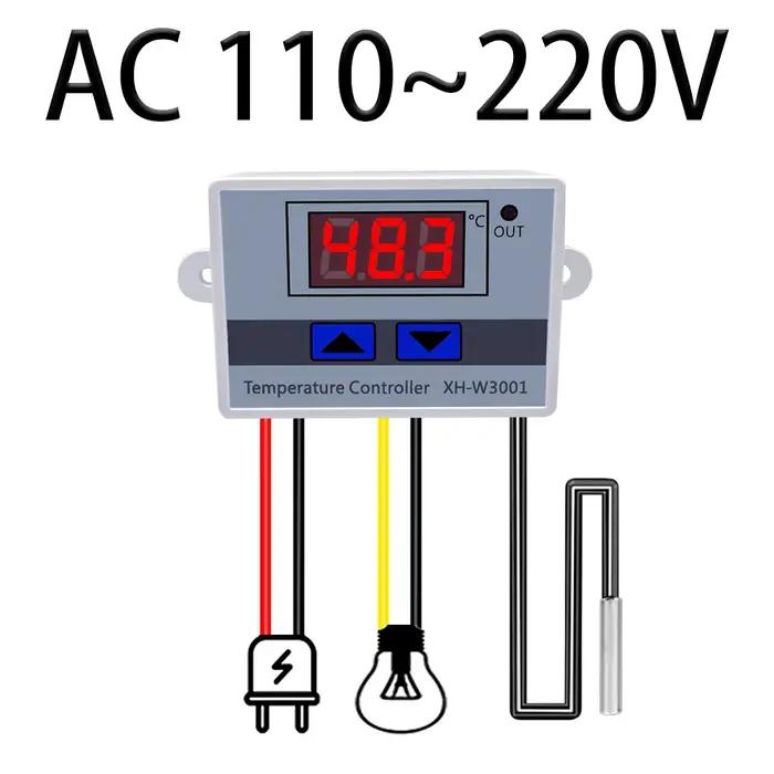 W3001 contrôle numérique température micro-ordinateur Thermostat interrupteur thermomètre nouveau thermorégulateur 12/24/220V