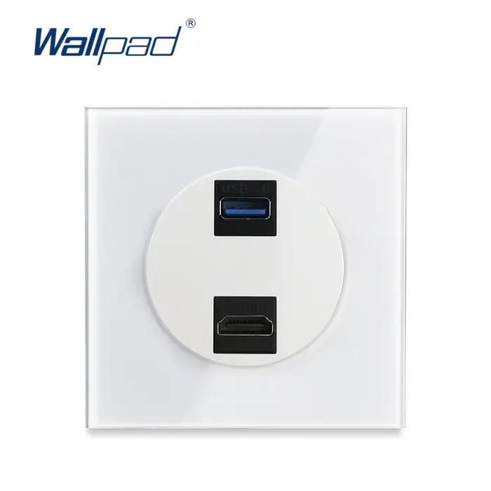 Prise murale russe ue corée cadre en verre trempé blanc RJ45 CAT6