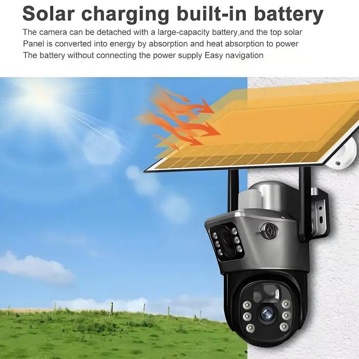 Caméra de surveillance extérieure solaire WiFi/IP 4G avec vision nocturne PIR et détection mobile pour sécurité résidentielle et commerciale 4K 8MP occasionnels de surveillance de propriété et entreprise