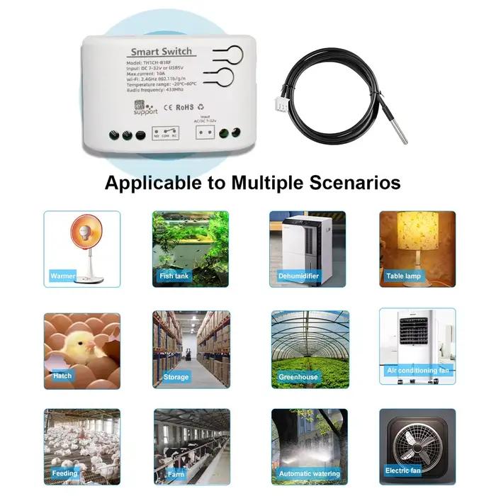EWelink commutateur intelligent TH16 10A Thermostat surveillance de la température