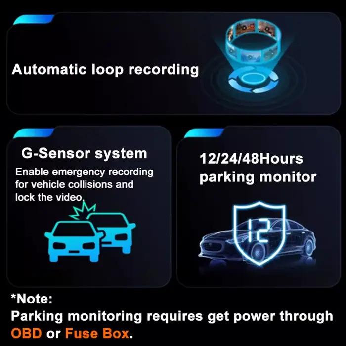 GRECOREAL 4K Dash Cam avant arrière WiFi double caméra Dashcam APP contrôle facile à installer Plug Play Compatible avec Cupra Seat Ateca