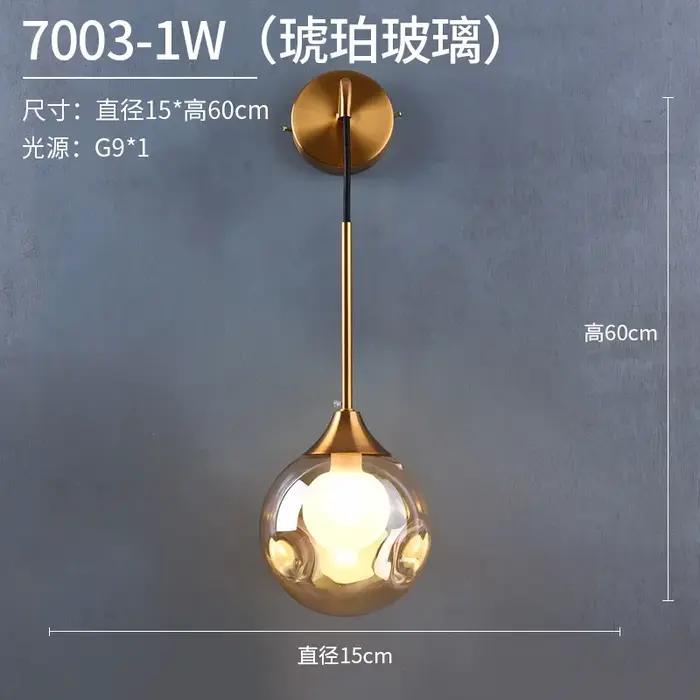 Lampe murale LED moderne boule de verre dorée applique pour chambre entrée salon cuisine élégante à offrir pour occassions spéciales