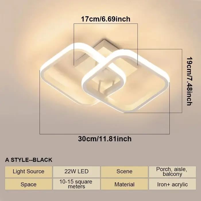 LED allée plafonniers lustre moderne trois couleurs lampe lampes minimalistes pour chambre lumière Surface Installation salle à manger