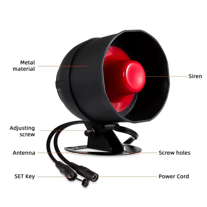 Kit d'alarme sans fil intelligent avec sirène, capteur de porte, détecteur de mouvement pour sécurité résidentielle compatible avec Google Home et Alexa