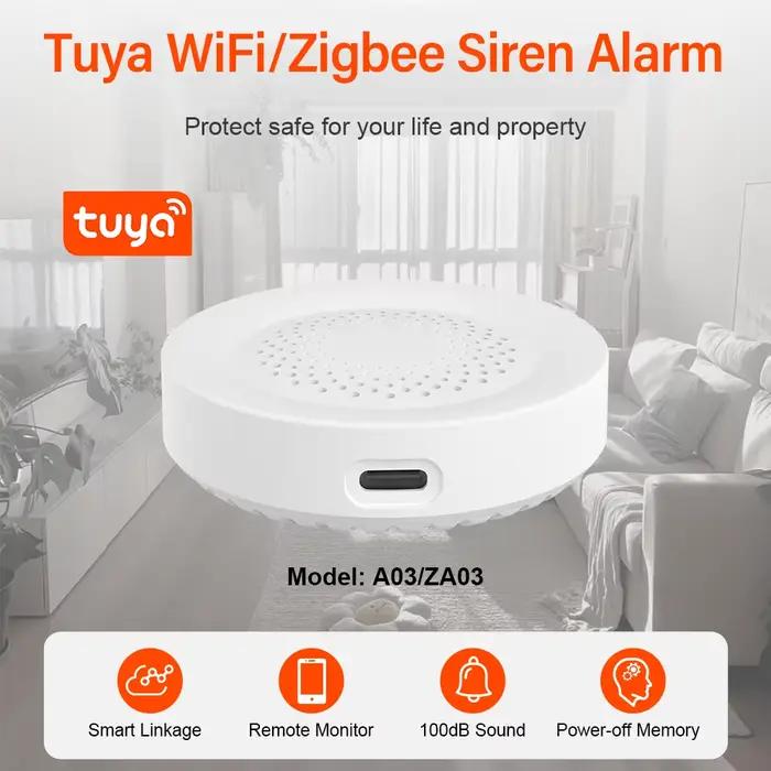 Tuya Zigbee-Sirène d'alarme WiFi pour la sécurité à domicile intelligente